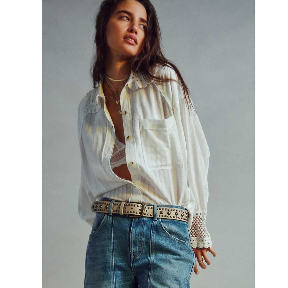 Free People We The Free Rhiannon Crochet Shirt